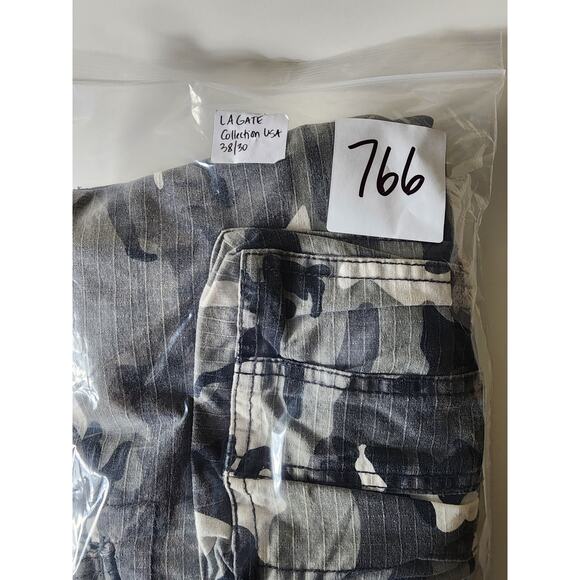 LA GATE Men's 100% Cotton Gray Cargo Camo Tactical Large Pockets Pants Sz 38x30 - Picture 11 of 11